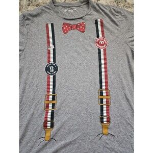 Travis Mathew Shirt Mens Large Gray Bow Tie Suspenders Crewneck Pima Cotton Tee